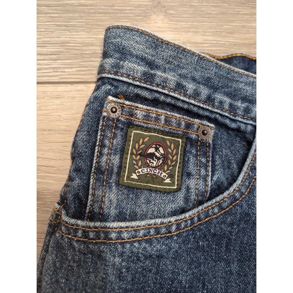 CINCH MEN'S BLUE JEANS RELAXED FIT GREEN LABEL DENIM SIZE 42X32